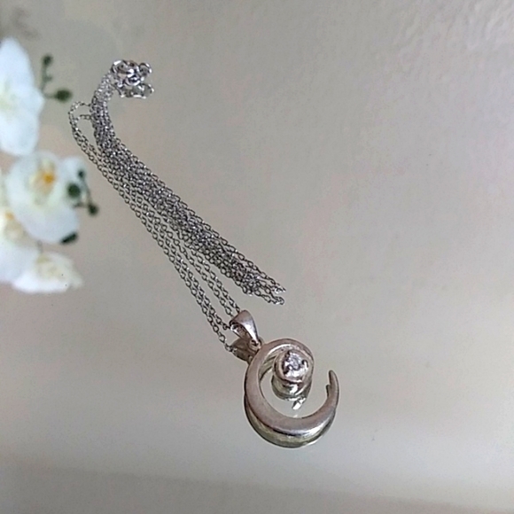 925 Sterling Silver Necklace With Letter C Pendant - Picture 5 of 17